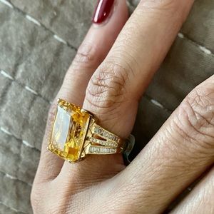 Effy Gold Citrine Ring with Bold Design